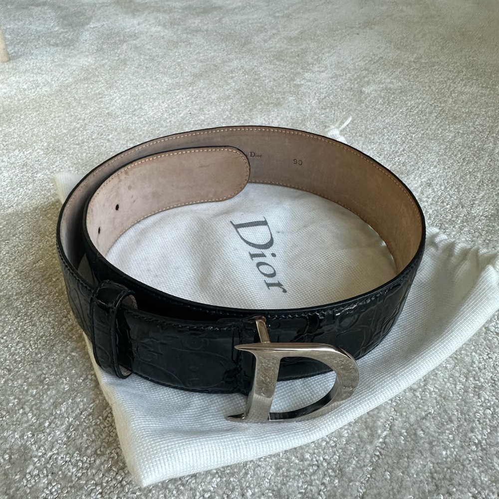 Dior Black Leather Belt